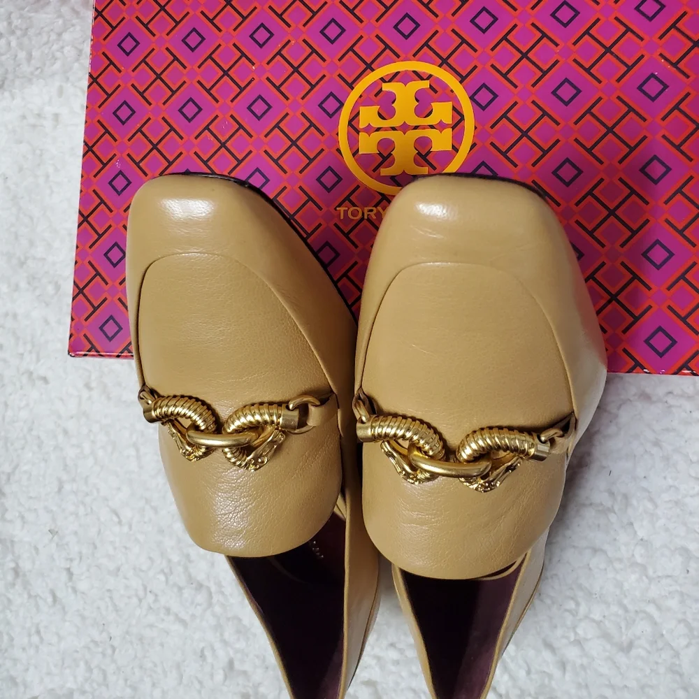 Tory Burch Jessa 45MM Leather Heeled Loafers - Picture 5 of 14
